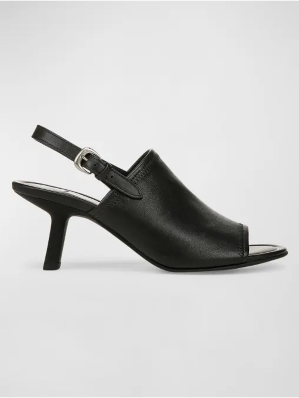 Vince Jana Black Leather Open-Toe Slingback Sandals NWT $179